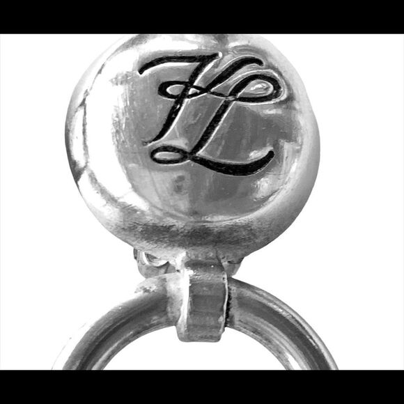 Vintage Karl Lagerfeld silver logo long dangle pearl clip earrings 1980’s runway - Picture 15 of 16